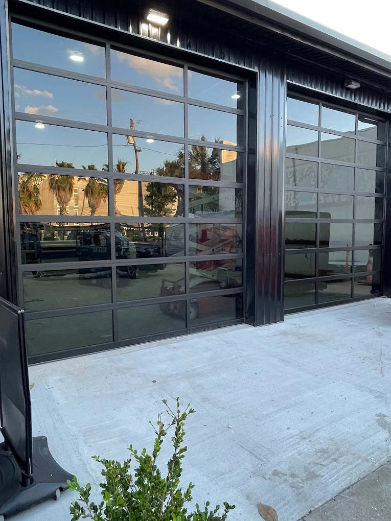 New commercial sectional garage door installation at a warehouse in Southeast Louisiana