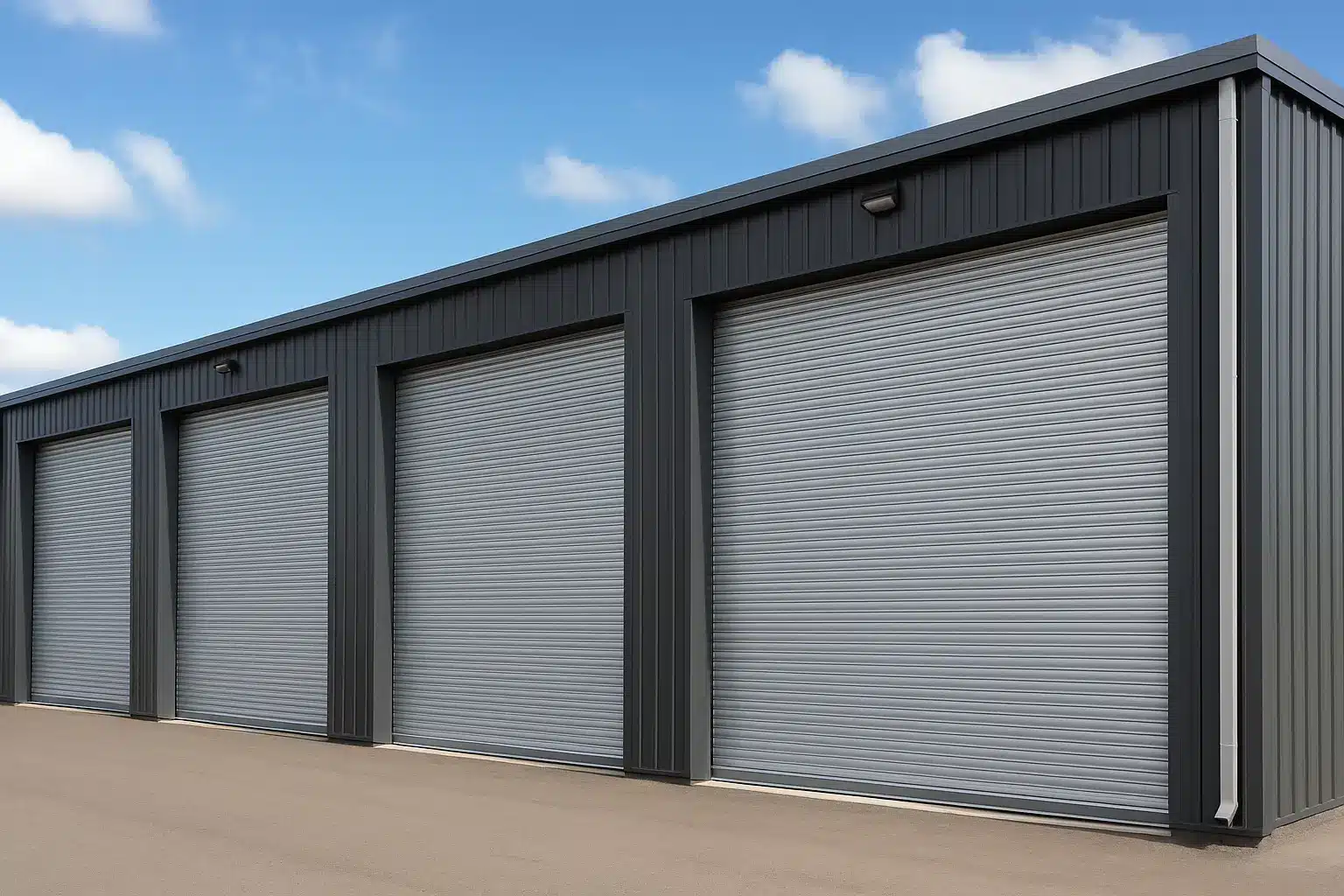 New rolling steel door installation at warehouse