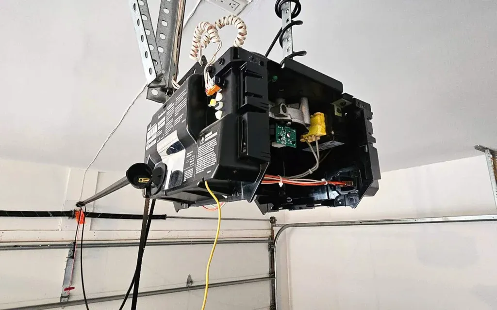 Garage door opener gear, sprocket, and rail repair