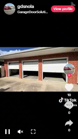 Garage door replacement on brick home in Greater New Orleans